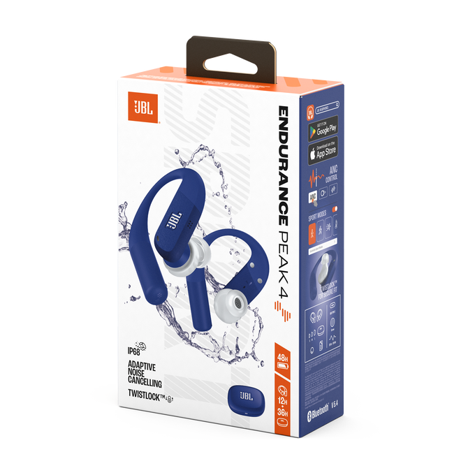 JBL Endurance Peak 4 - Blue - True Wireless Noise Cancelling Sport Earbuds - Detailshot 15 image number 7