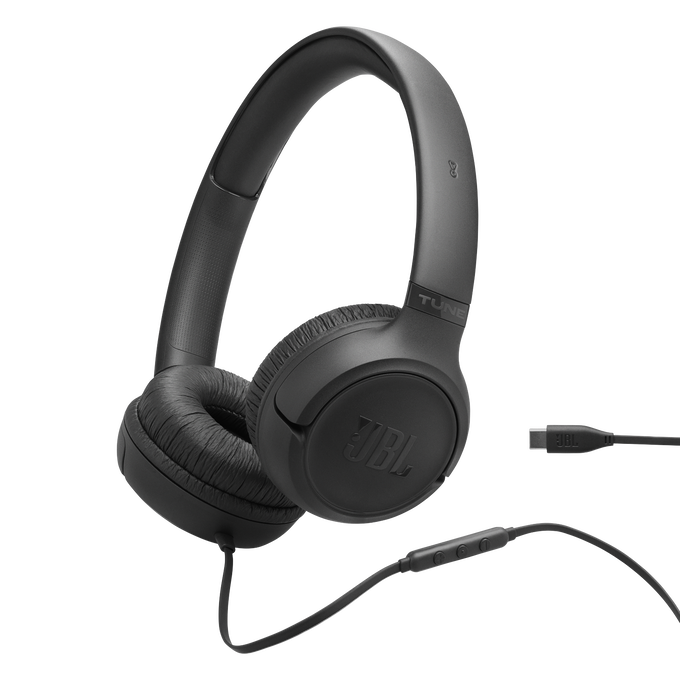 JBL Tune 530C - Black - Wired on-ear headphones - Hero image number 0