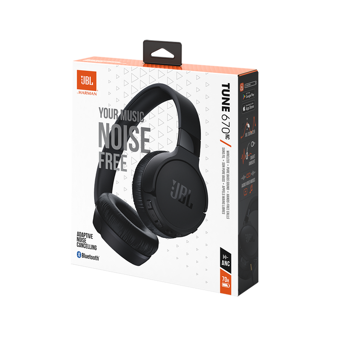 670NC | JBL On-Ear Adaptive Cancelling Wireless Headphones Tune Noise