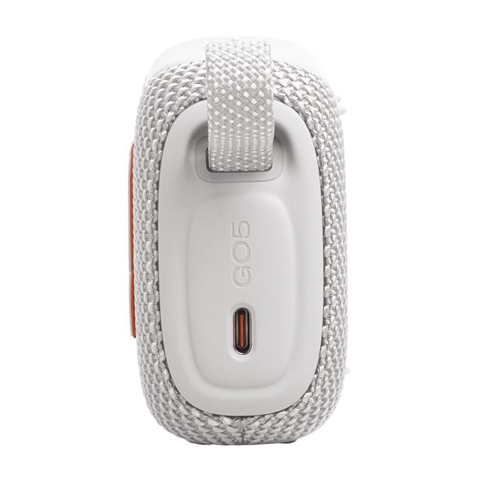 JBL Go 5 - White - Ultra-portable waterproof and drop-proof speaker with JBL legendary sound and ambient edge lighting - Left image number 3