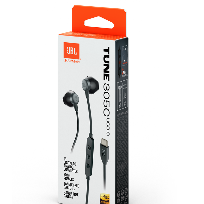 JBL Tune 305C USB Wired Hi Res Earbud Headphones