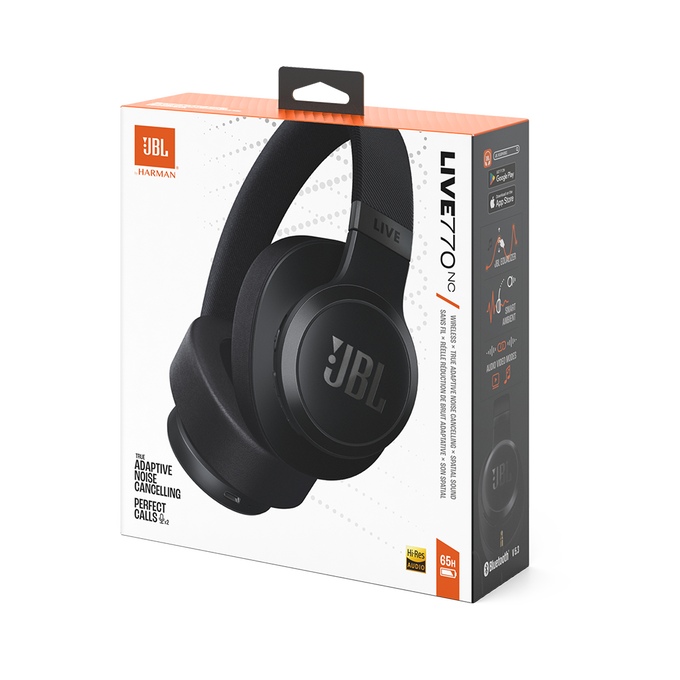 JBL LIVE 770NC ワイヤレスヘッドホン 社外セミハードケース付き JBL Live 770NC | Wireless Over-Ear Headphones with True Adaptive