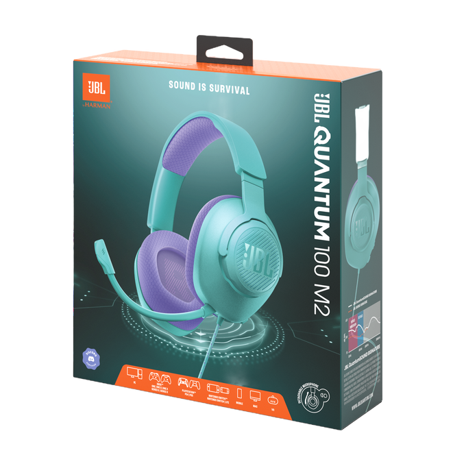 JBL Quantum 100M2 Wired over-ear gaming headset with detachable