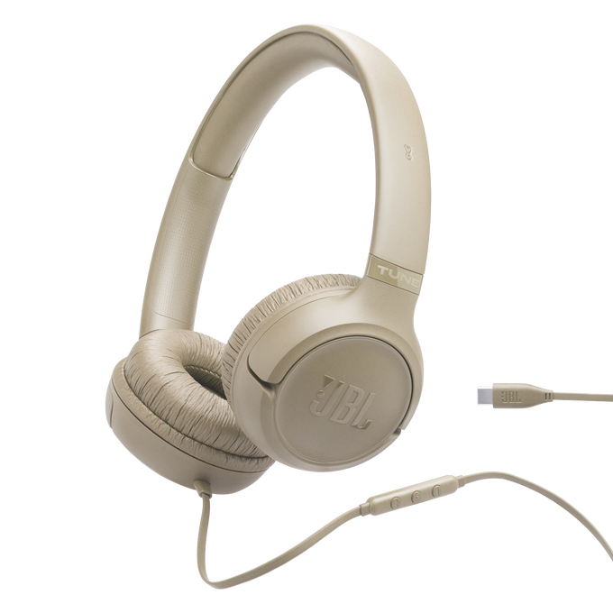 JBL Tune 530C - Beige - Wired on-ear headphones - Hero image number 0
