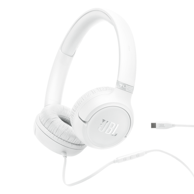 JBL Tune 530C - White - Wired on-ear headphones - Hero image number 0
