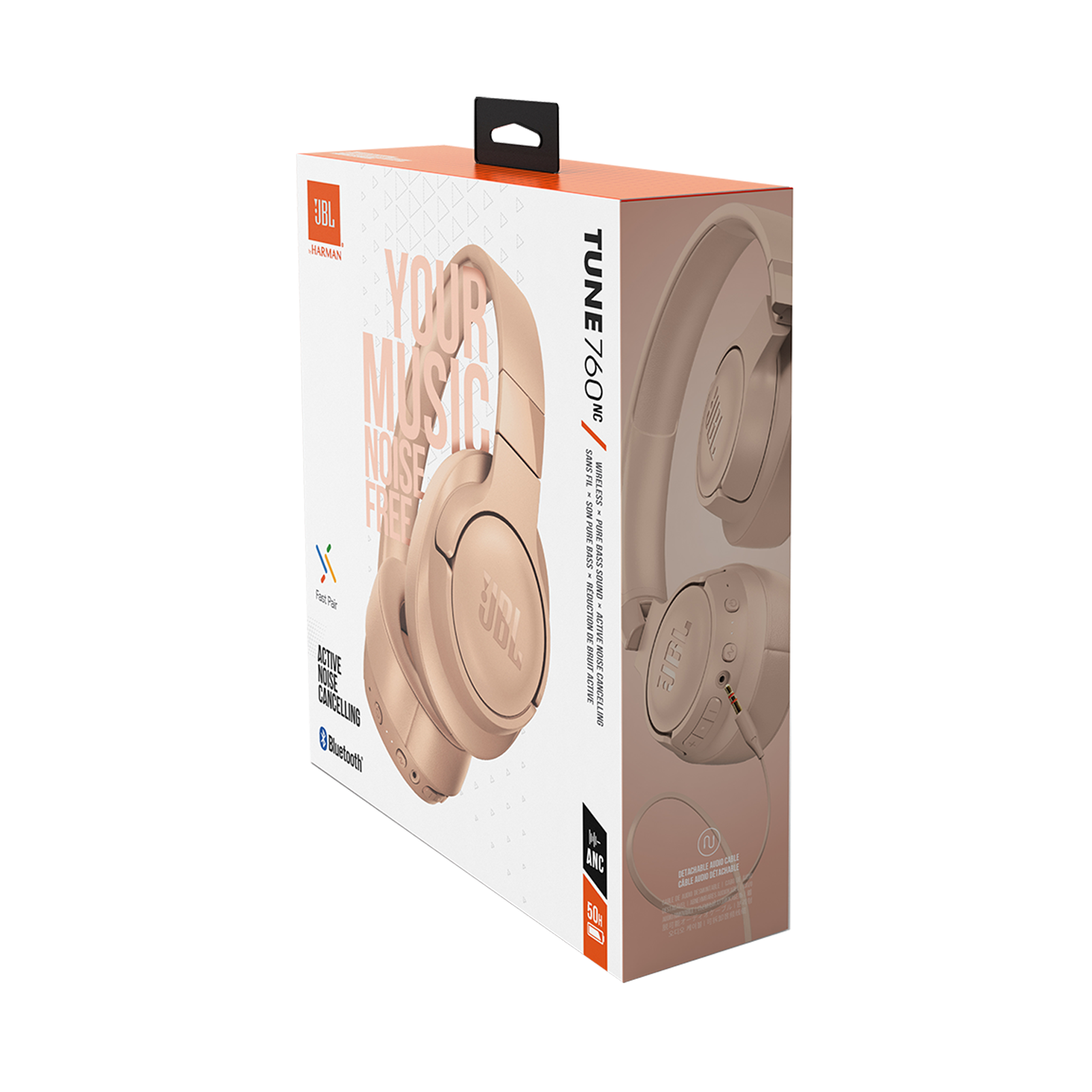 JBL Tune 760NC Over-Ear Headphones - Lightweight JBL Headphones Wireless Bluetooth, Foldable with Active Noise Cancellation - Bulk Packaging (並行輸入 Buy JBL Tune 760 NC | Noise cancelling | JBL