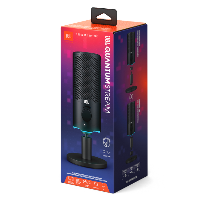 JBL Quantum Stream | Dual pattern premium USB microphone for