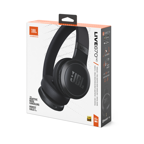 Noise Live On-Ear True | 670NC Wireless Cancelling with Adaptive Headphones JBL