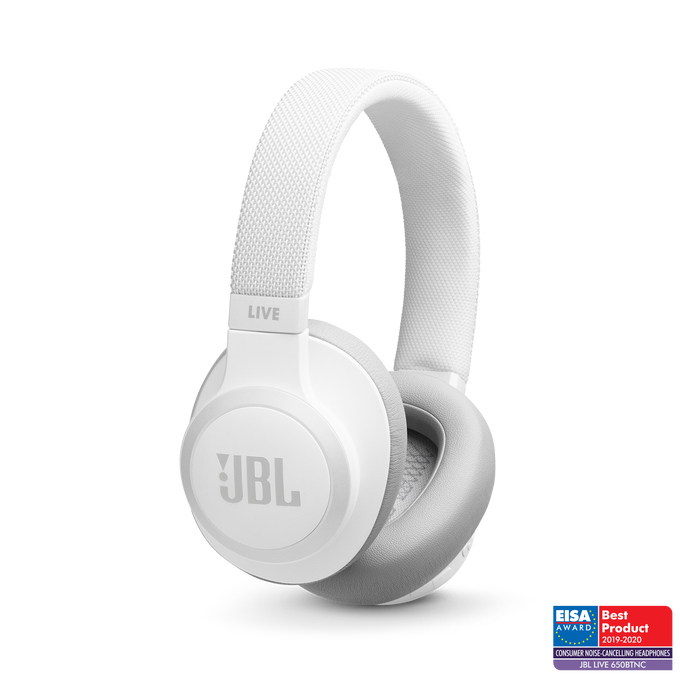 JBL Live 650BTNC - White - Wireless Over-Ear Noise-Cancelling Headphones - Hero image number null
